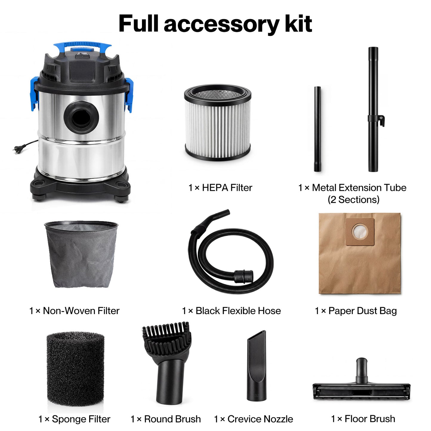 Spector Wet Dry Vacuum Cleaner 20L 1200W Blowing Function Powerful Industrial
