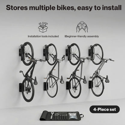MONVELO Bike Rack Hook-mounted Parking Rack Swivel Wall Mount Bike Storage 4PCS