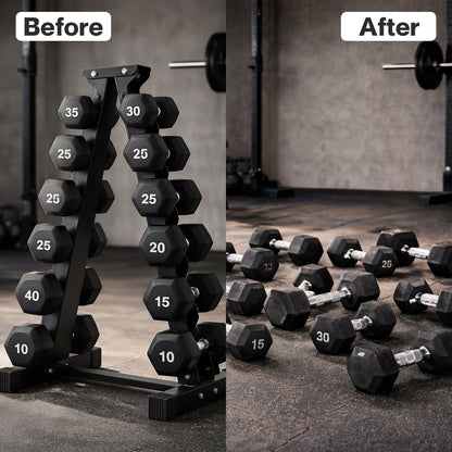 Centra Hex Dumbbells Stand 5-40kg Set Weight Storage Holder Rack Steel 6 Tier