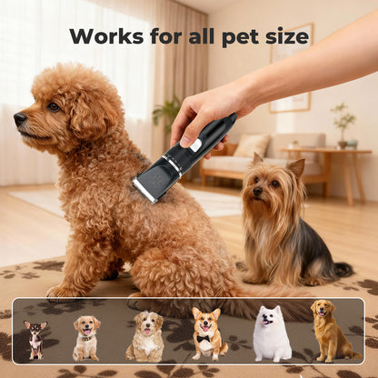 Skylos Pet Clipper Kit Dog Cat Grooming Cordless Low Noise Adjustable Trimmer