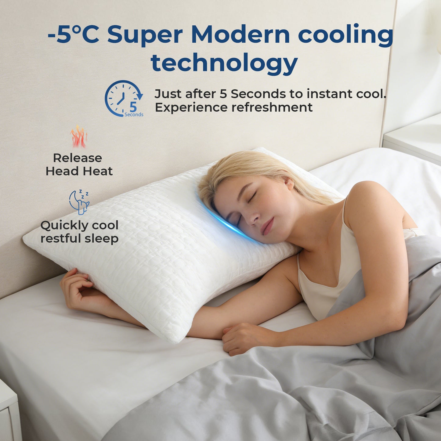 Lavio Side Sleeper Pillow Shreded Memory Foam Adjustable Comfort Bounce Back