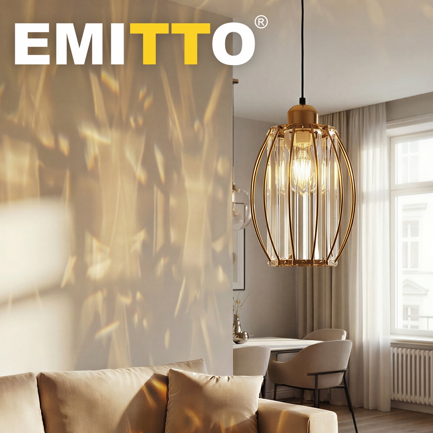 Emitto Crystal Ceiling Light Shade Pendant Lamp Shade Table Floor Lamps Gold