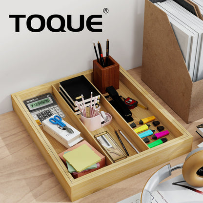 Toque Cutlery Tray Kitchen Drawer Organiser Extendable Bamboo Utensils Storage