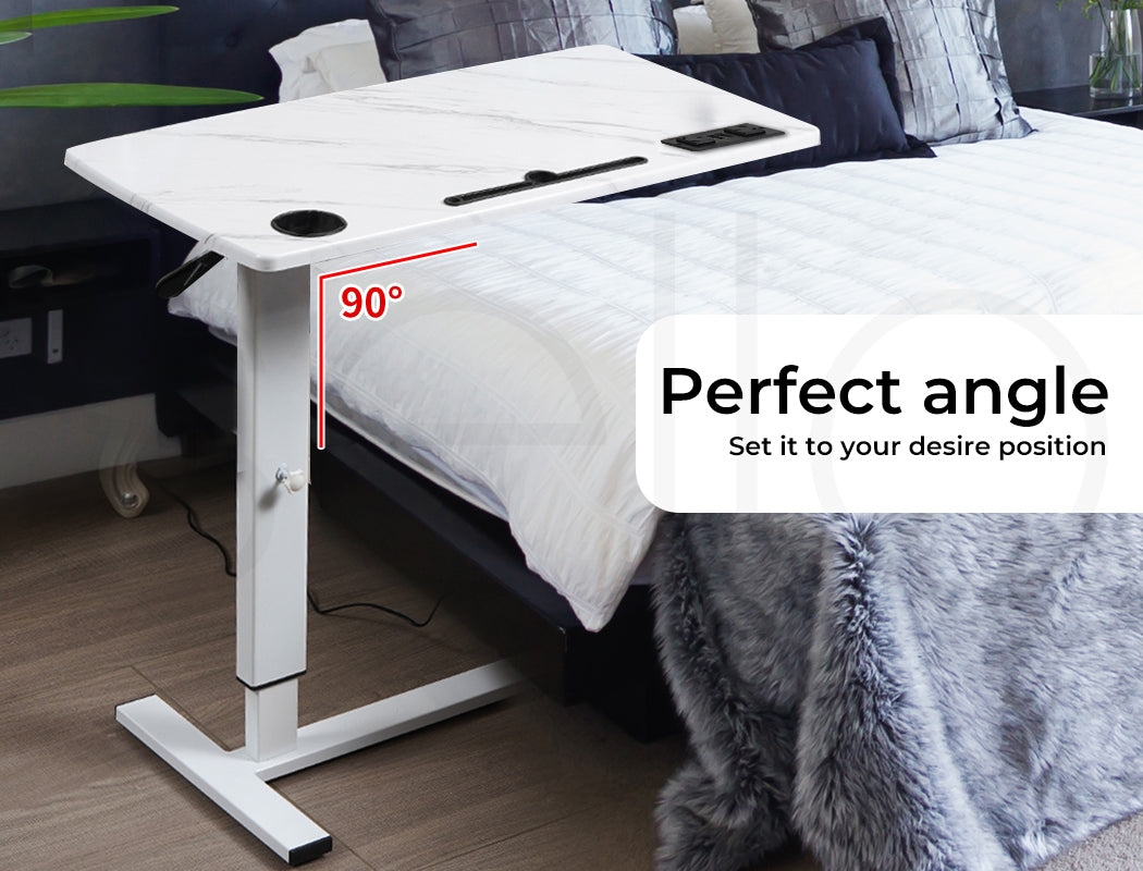 Levede Mobile Standing Desk Height Adjustable Sit Stand Over Bed Laptop Table
