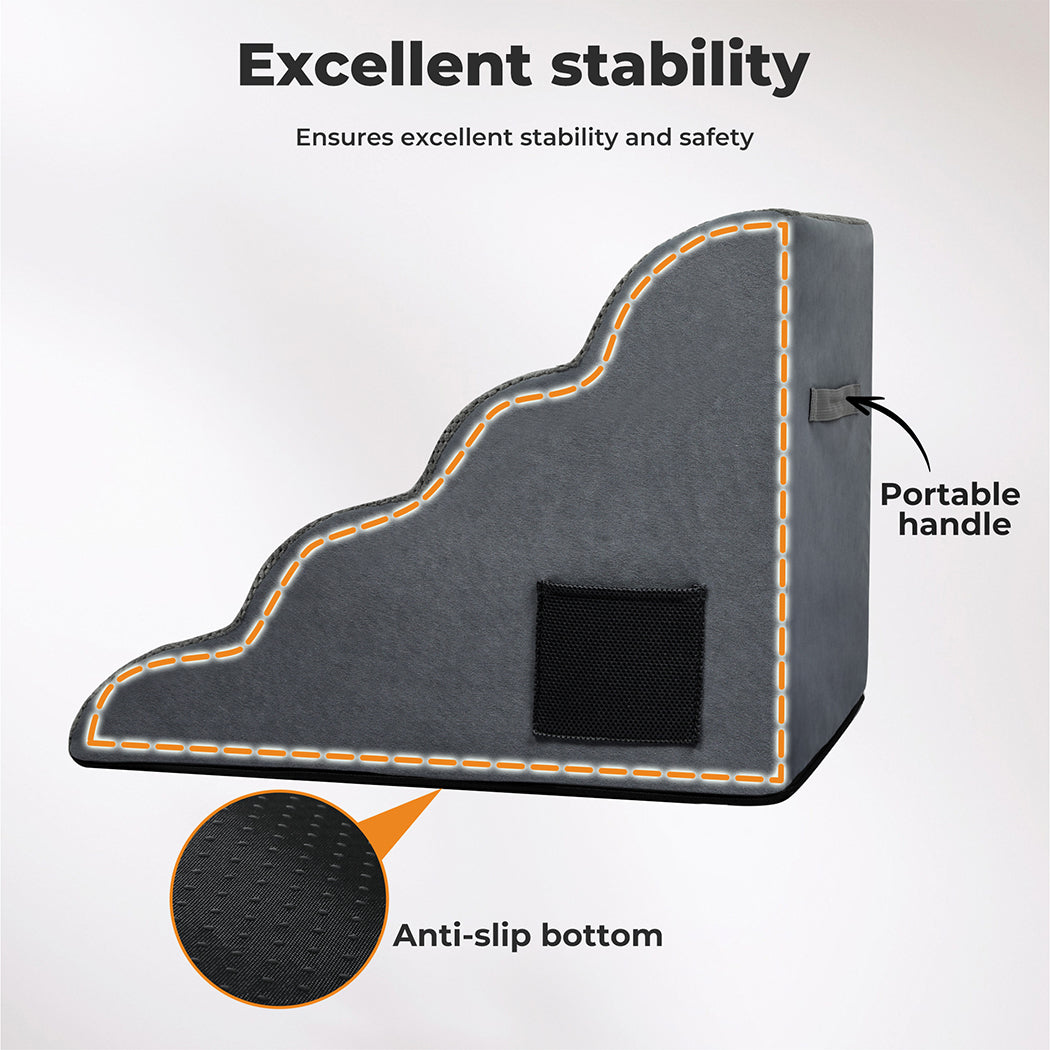 Skylos Pet Stairs Dog Ramp for Bed Sofa Small Dog 2/3/4 Step Non-Slip Washable