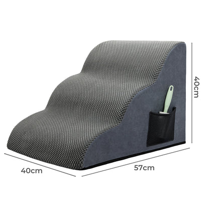 Skylos 3-Step Pet Stair Dog Ramp for Sofa Bed High Density Foam Non-Slip Ladder