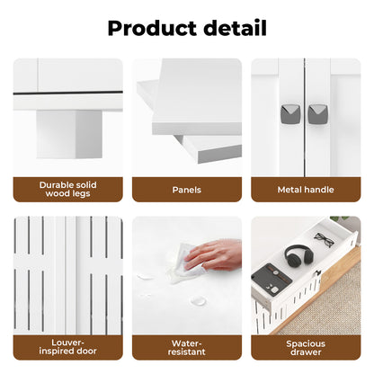 Levede Shoe Cabinet 4-Tier Door Entryway Storage Rack Organizer Cupboard White