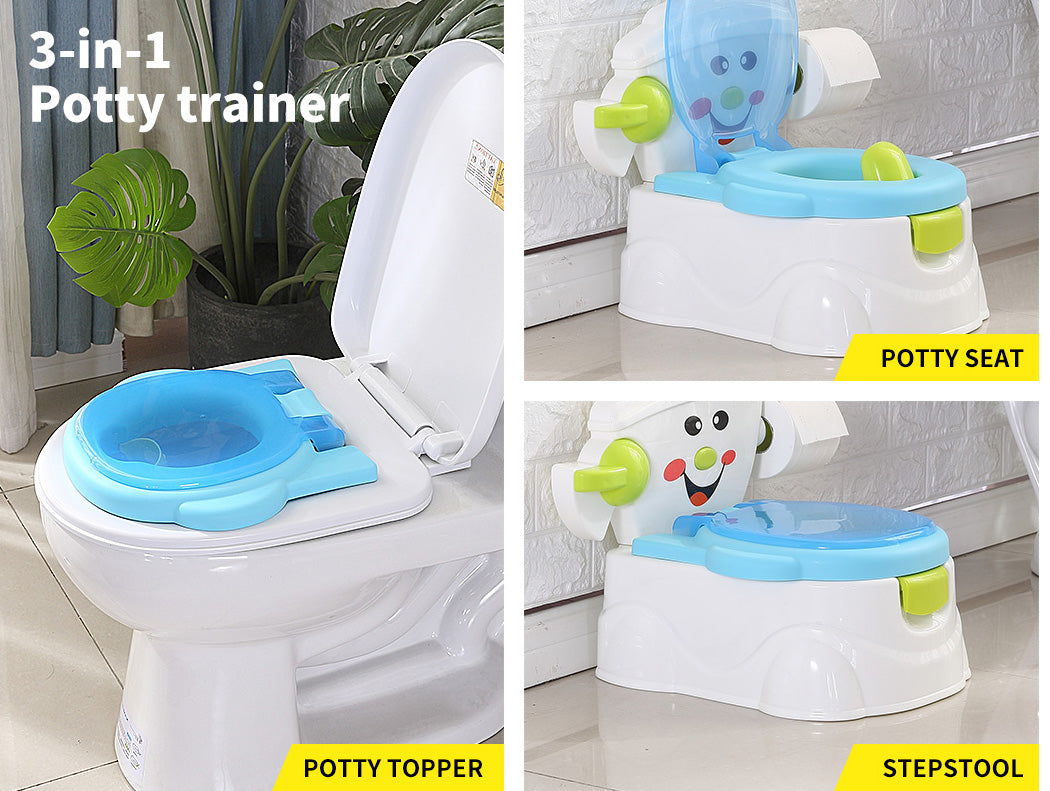 Dekko 3-in-1 Kids Potty Trainer Baby Toilet Traning Seat  Toddler Safety Chair
