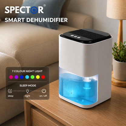 Spector Electric Dehumidifier 2000ml Drying Moisture with LED Light Timer Silent