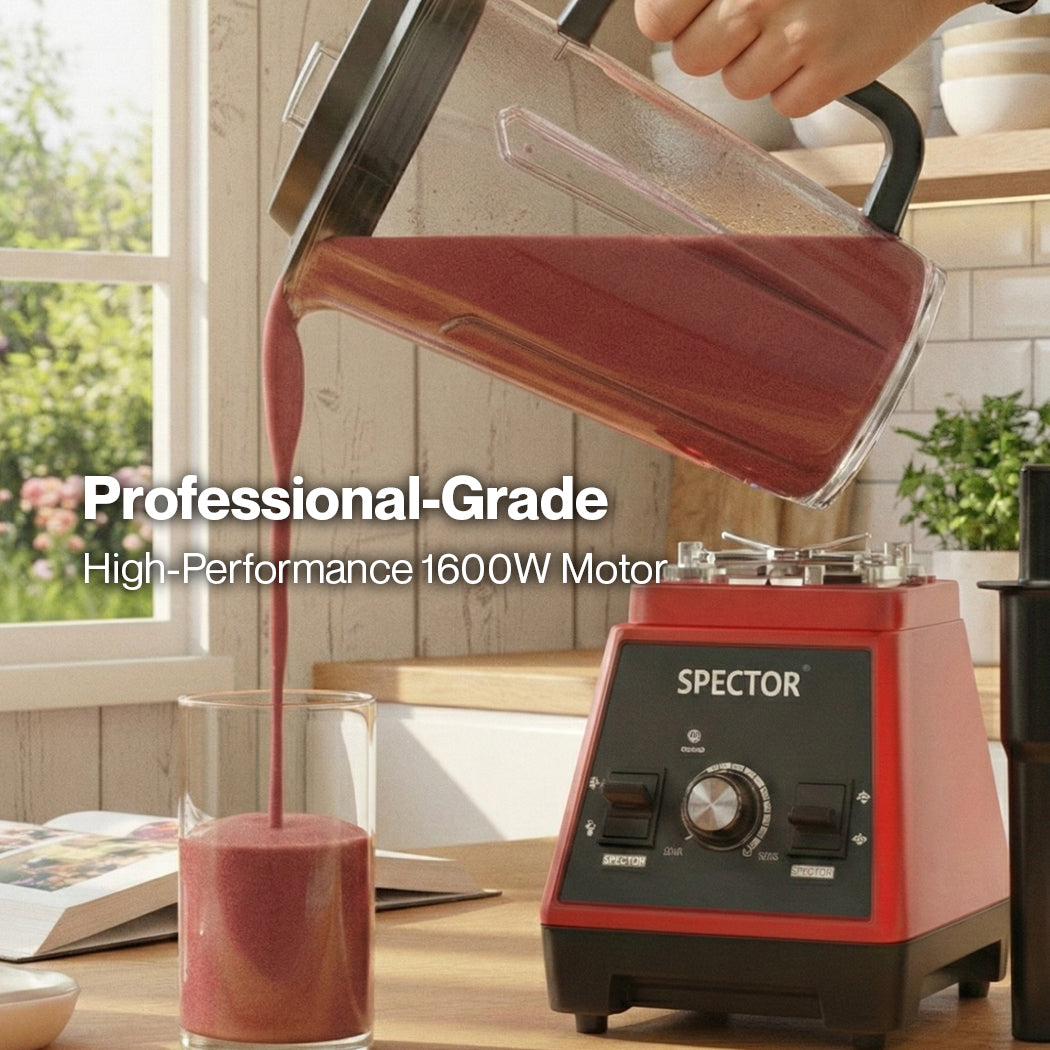 Spector 2L Commercial Blender Mixer Food Processor Juicer Smoothie Ice Crush Red