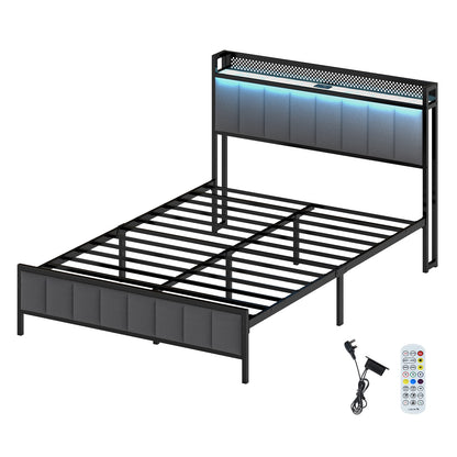 Levede Bed Frame Metal Platform with Headboard Heavy Duty Home Furniture Storage
