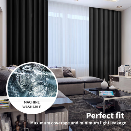 Marlow 2x Eyelet Blockout Curtains Thermal Blockout UV Proof Machine Washable