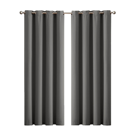 Marlow Eyelet Blackout Curtains Blockout Panels Pair 117x137cm Machine Washable