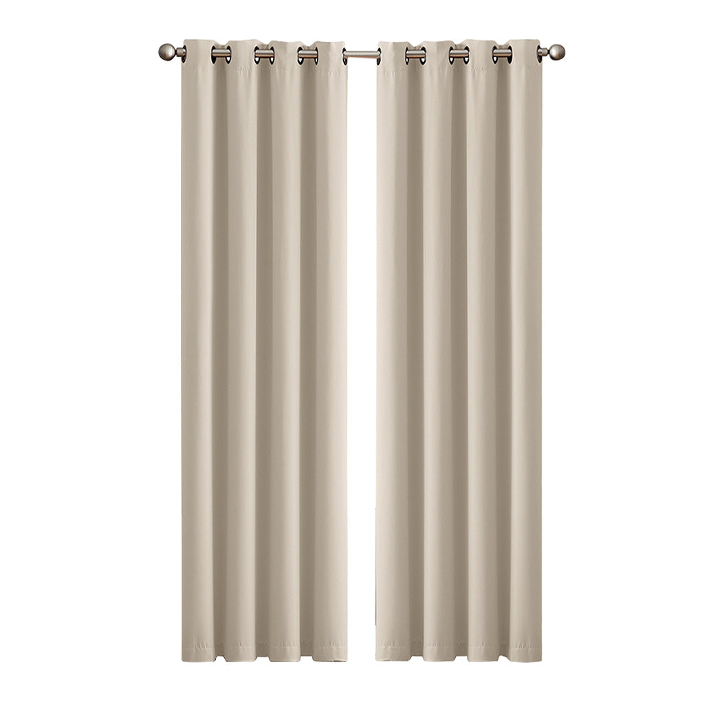 Marlow 2PC Thermal Blackout Blockout Curtains Eyelet Ring Top Thick Sun Block