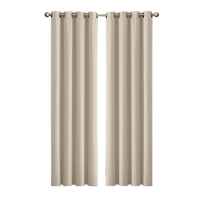 Marlow 2PC Thermal Blackout Blockout Curtains Eyelet Ring Top Thick Sun Block