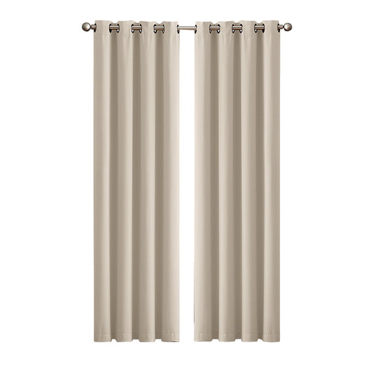 Marlow 2x Blackout Curtains Thermal Blockout Eyelet Ring Top 117x183 for Bedroom