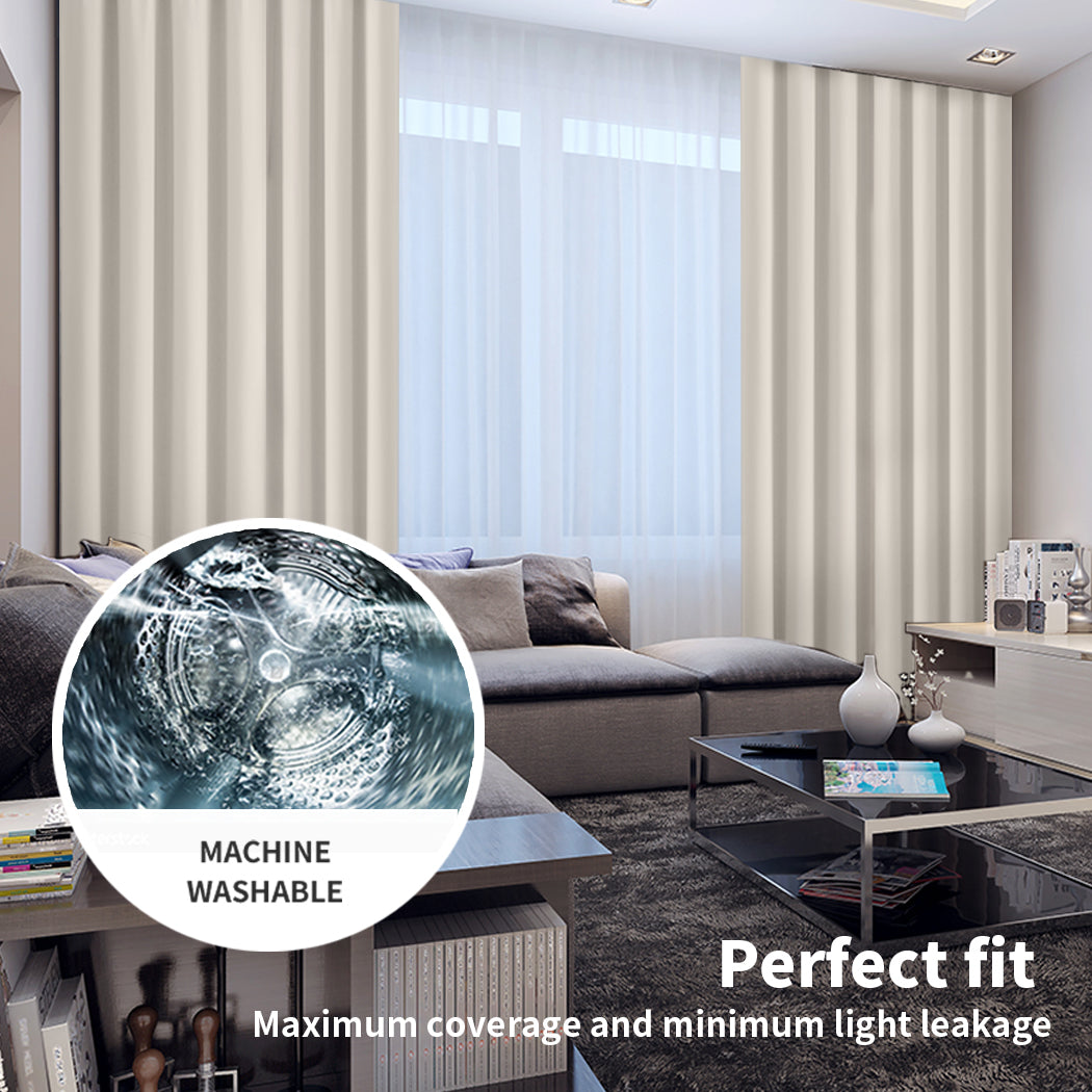 Marlow 2x Blackout Curtains Thermal Blockout Eyelet Ring Top 117x183 for Bedroom