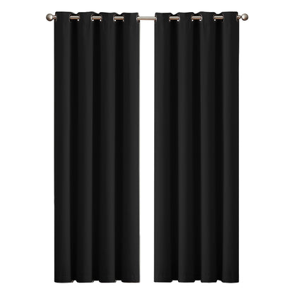Marlow 2PC Thermal Blackout Blockout Curtains Eyelet Ring Top Thick Sun Block