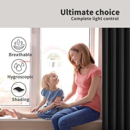 Marlow Thermal Blackout Curtains Pair Eyelet Ring Top for Bedroom Living Room