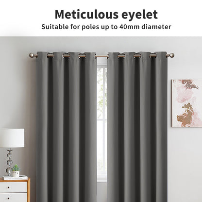 Marlow Thick Blackout Curtains 2 Panels Thermal Eyelet Ring Top 117x183 Washable