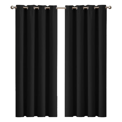 Marlow 2PC Thermal Blackout Blockout Curtains Eyelet Ring Top Thick Sun Block