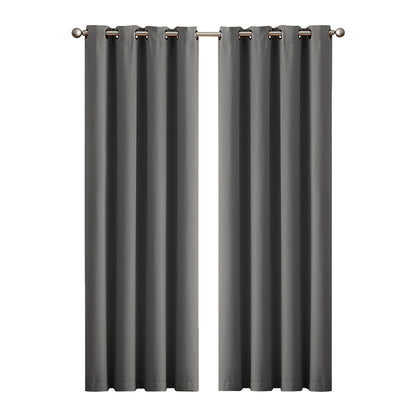 Marlow 2PC Thermal Blackout Blockout Curtains Eyelet Ring Top Thick Sun Block