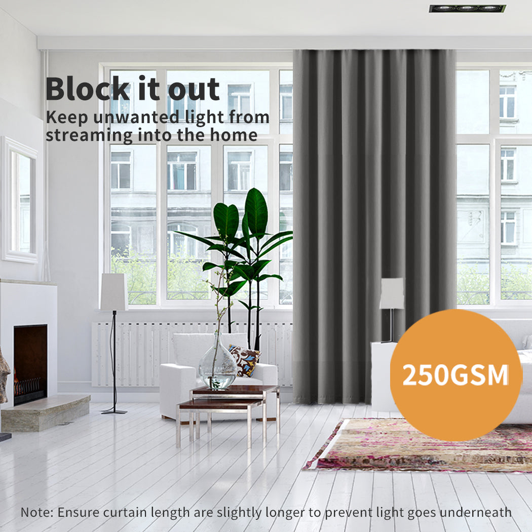 Marlow 2PCS Blackout Curtains Eyelet Ring Top Thick Thermal Ready Made Luxury