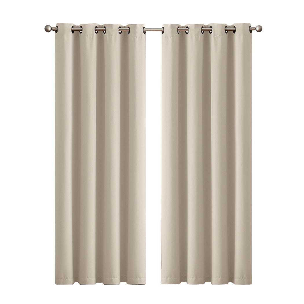 Marlow 2PC Thermal Blackout Blockout Curtains Eyelet Ring Top Thick Sun Block