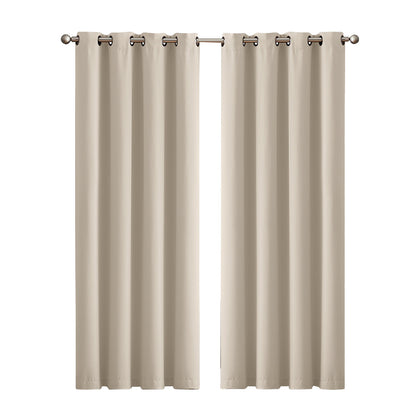 Marlow 2PC Thermal Blackout Blockout Curtains Eyelet Ring Top Thick Sun Block