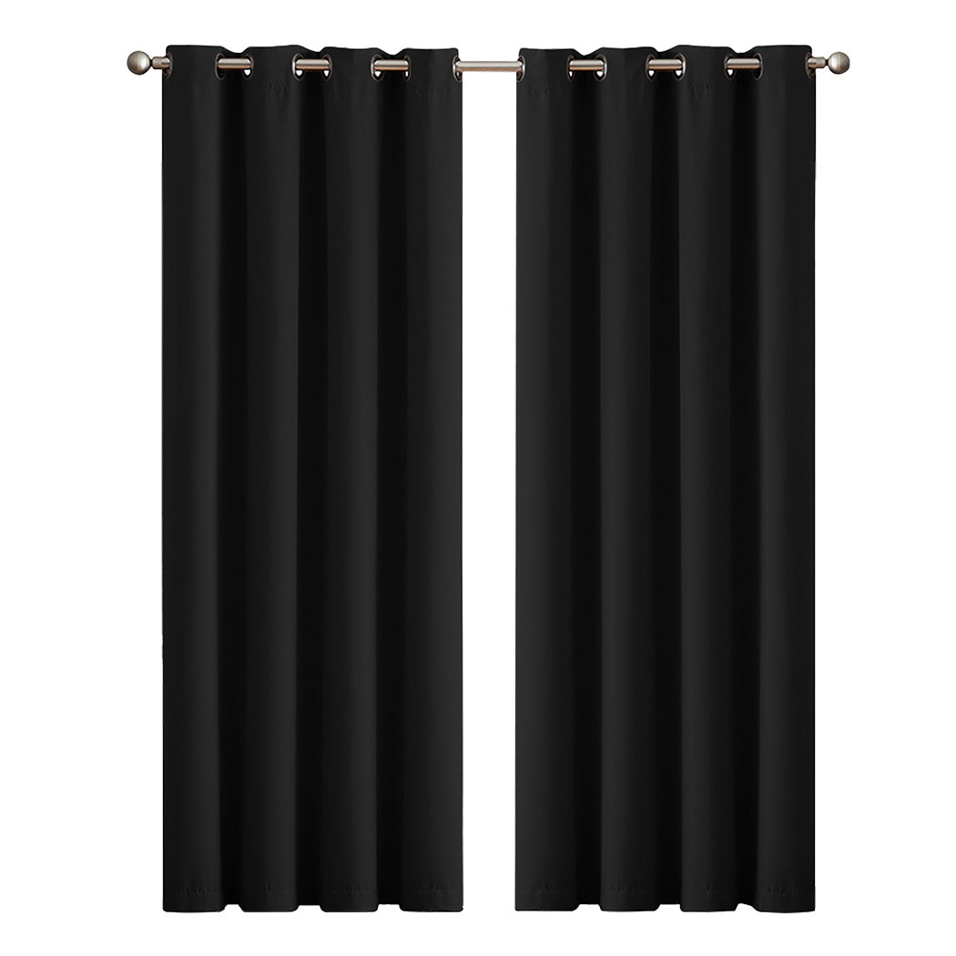 Marlow 2PC Thermal Blackout Blockout Curtains Eyelet Ring Top Thick Sun Block
