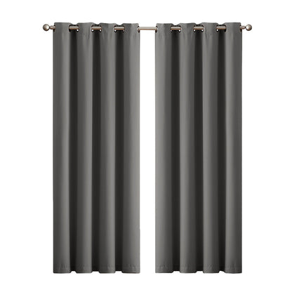 Marlow Thick Thermal Blockout Curtains 2x Eyelet Ring 167x183cm Machine Washable