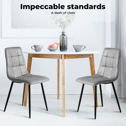 Levede Padded Dining Chairs Faux Leather for Kitchen Home Office - Set of 4