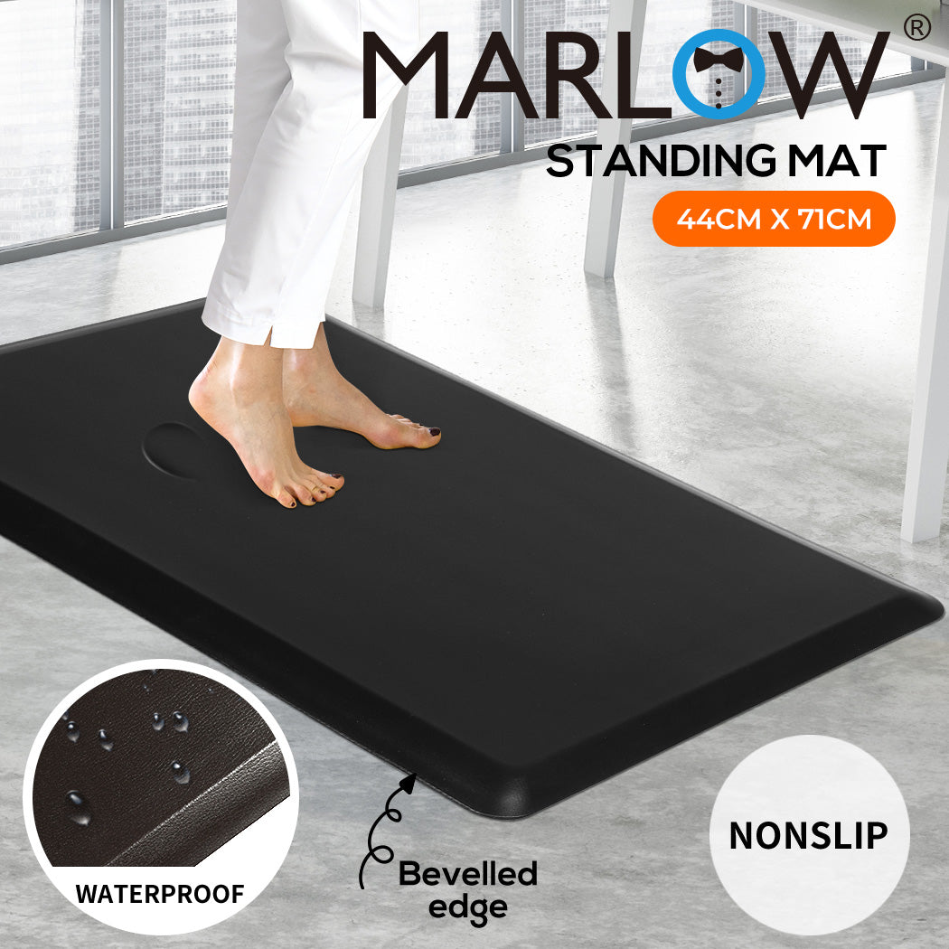 Marlow Anti Fatigue Mat Standing Desk Rug Kitchen Home Office Foam Black 50x80