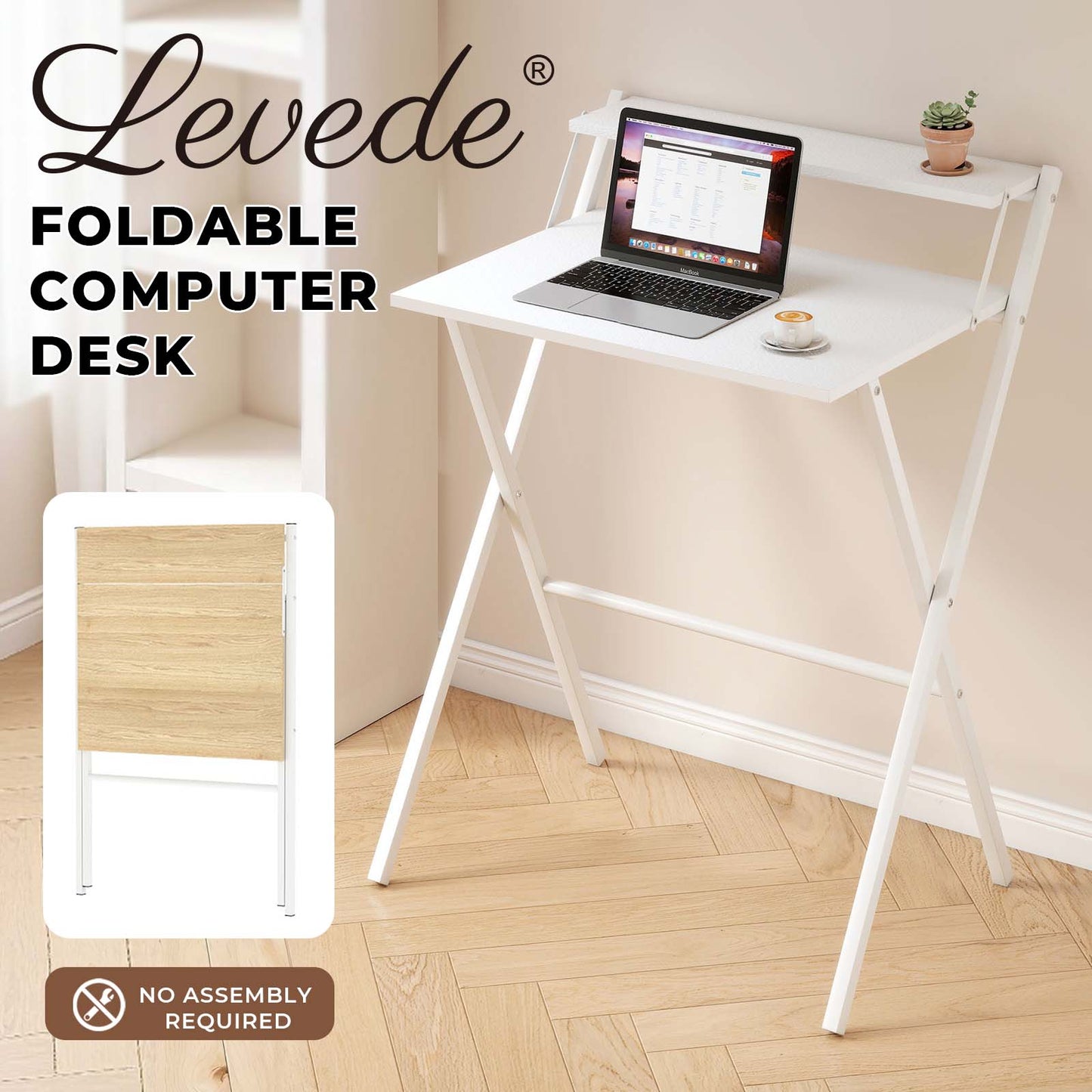 Levede Computer PC Desk Folding Office Laptop Table Study Workstation Portable