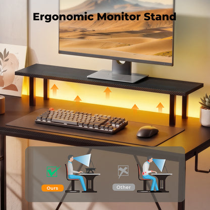 Levede Gaming Desk Corner L-Shaped Computer Table with LED Lights Storage USB
