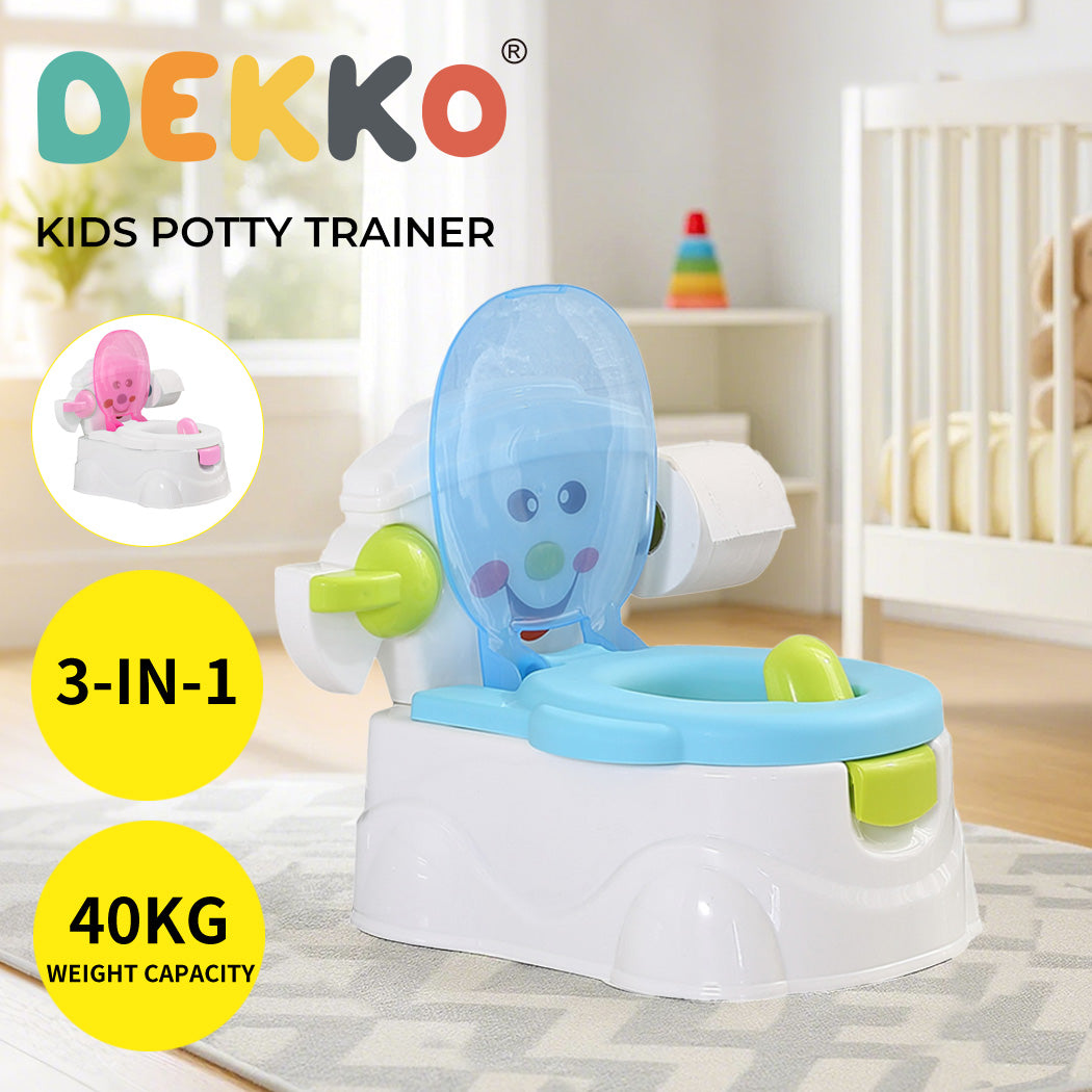 Dekko 3-in-1 Kids Potty Trainer Baby Toilet Traning Seat  Toddler Safety Chair