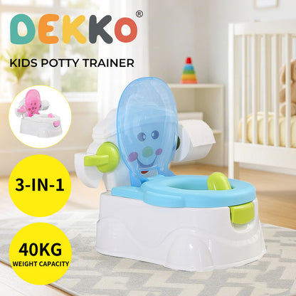 Dekko 3-in-1 Kids Potty Trainer Baby Toilet Traning Seat  Toddler Safety Chair