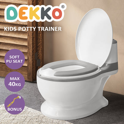 Dekko Kids Potty Trainer Seat Safety Toilet Training Toddler Non-Slip Grey