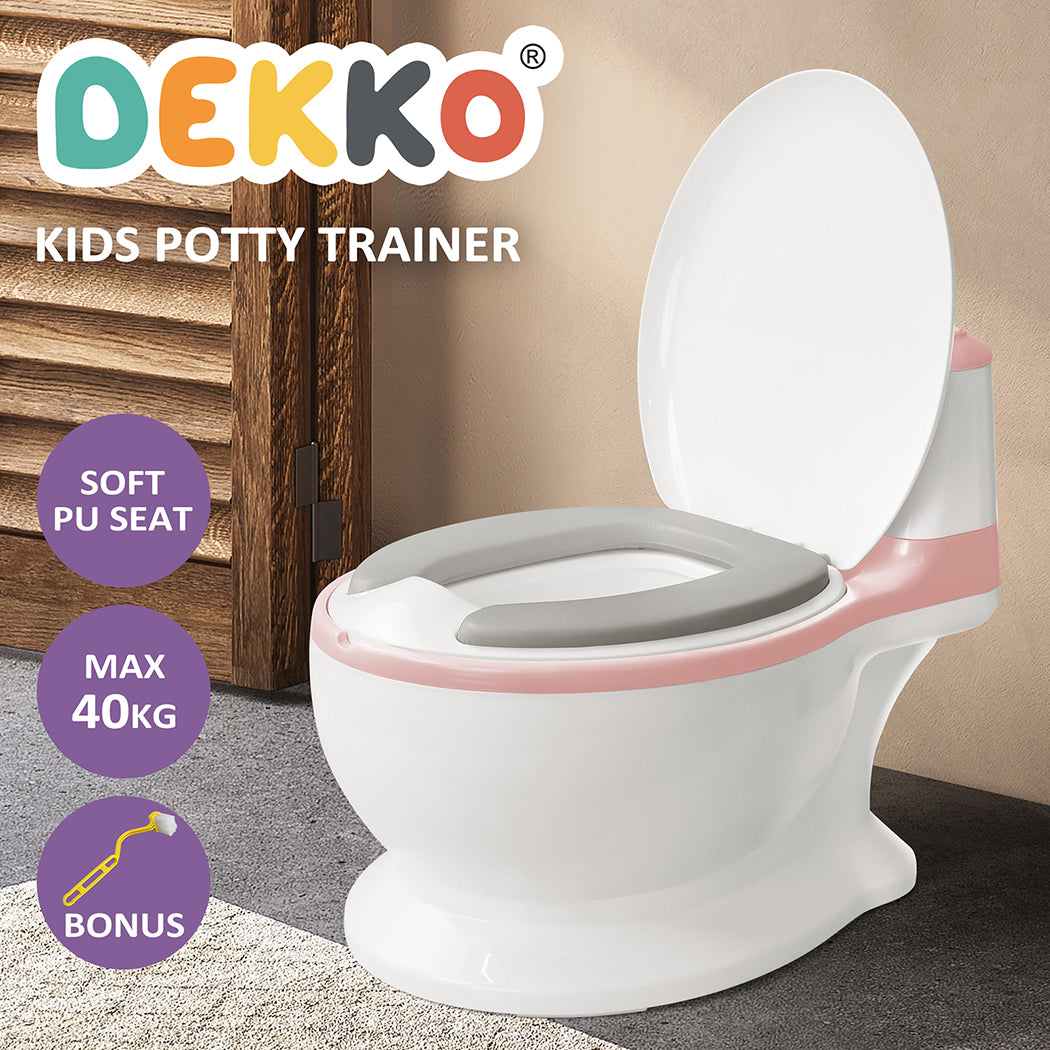 Dekko Kids Potty Trainer Seat Safety Toilet Training Toddler Non-Slip Pink