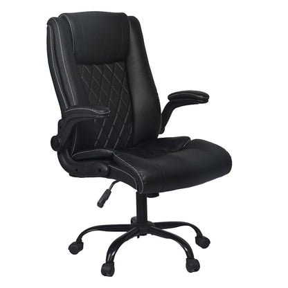 Levede Executive Office Chair PU Leather Reclining Desk Chair Flip-Up Armrests