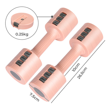 Centra 2x Adjustable Dumbbells 1-2.5KG Metal Home Gym Exercise Weight Training