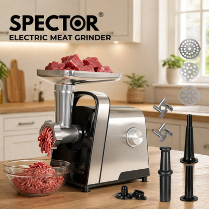 Spector Meat Grinder Electric Mincer Sausage Filler Kibbe Maker Stainless Steel