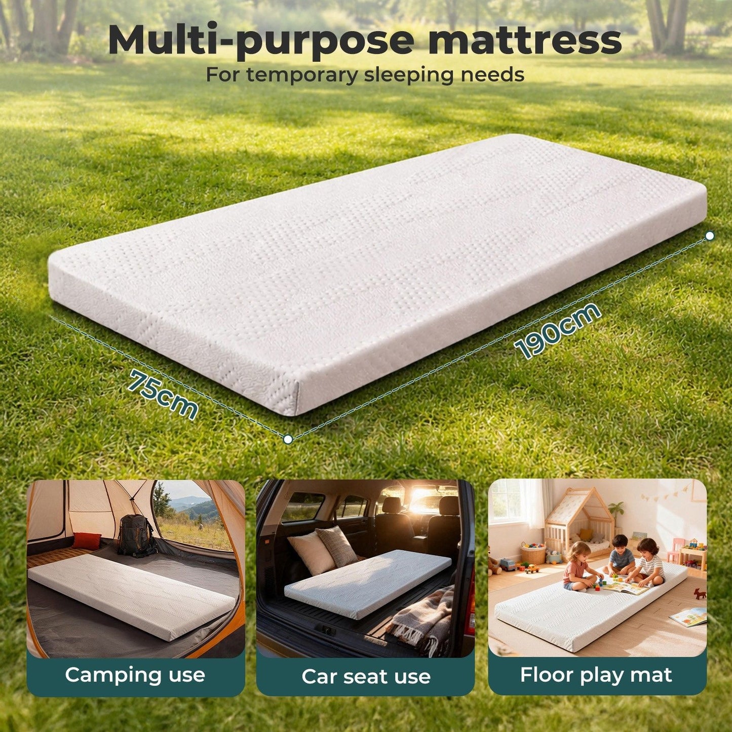 Lavio Camping Mattress Topper Memory High Density Foam Mattress Roll Floor Mat