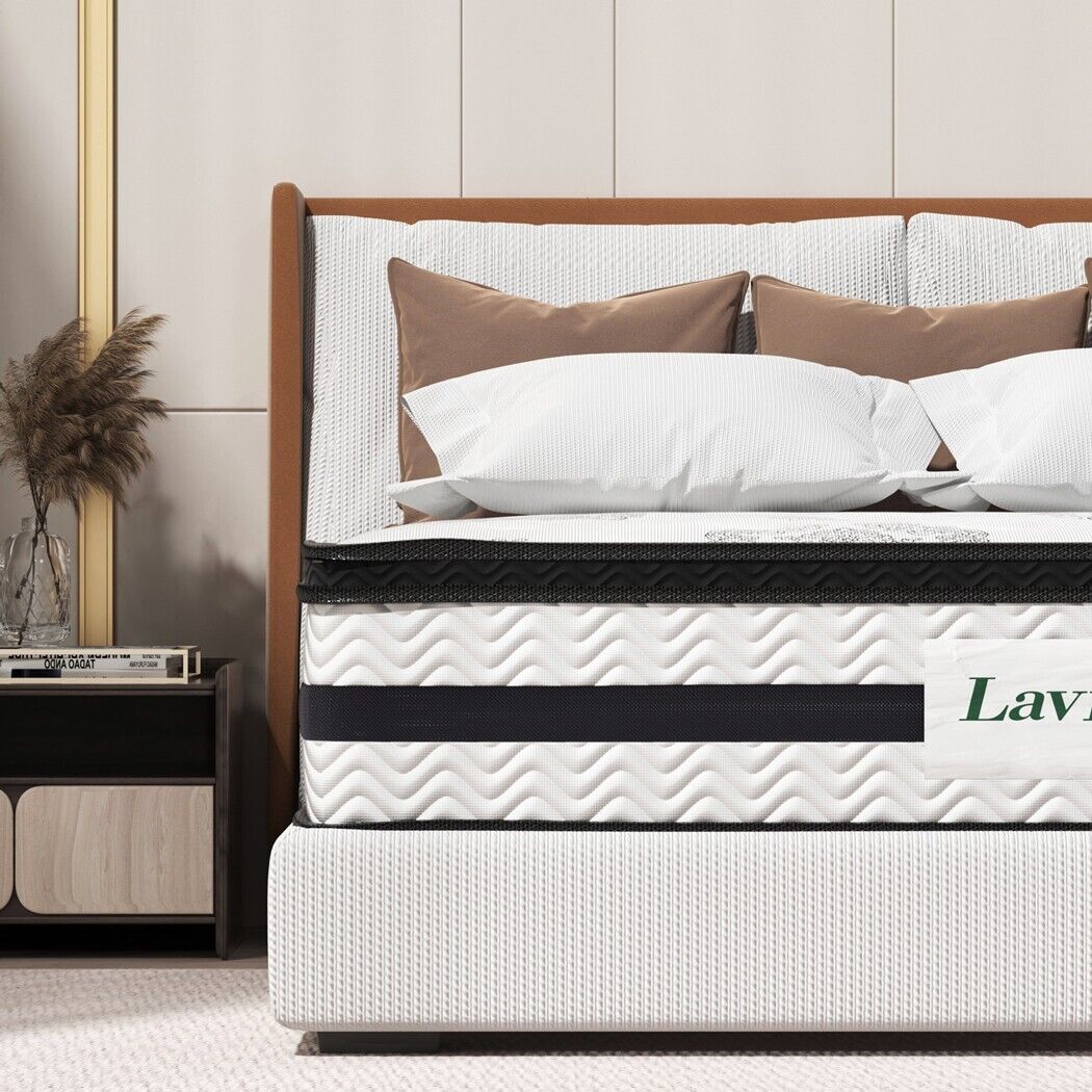 Lavio Sprung Mattress Foam 5Ft King Size Bed Top Pocket Firm Euro Soft Luxury