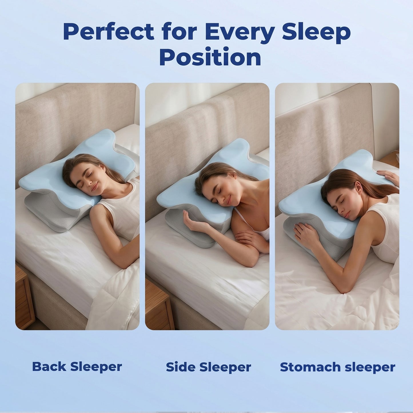 Lavio Contour Orthopedic Pillow Memory Foam Ergonomic Cervical Neck Pain Relief