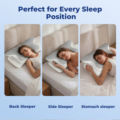 Lavio Ergonomic Pillow Cervical Neck Memory Foam Orthopedic Shoulder Pain Relief