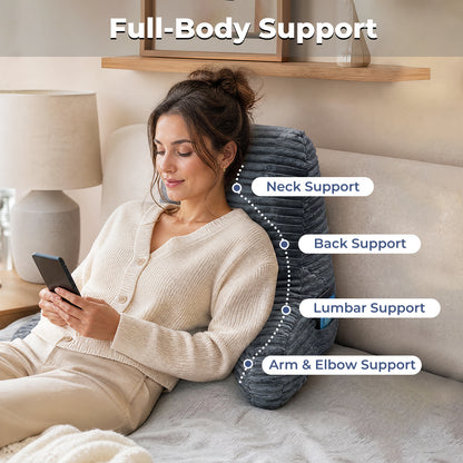 Lavio Backrest Reading Pillow Lumbar Support Arm Seat Cushion Machine Washable