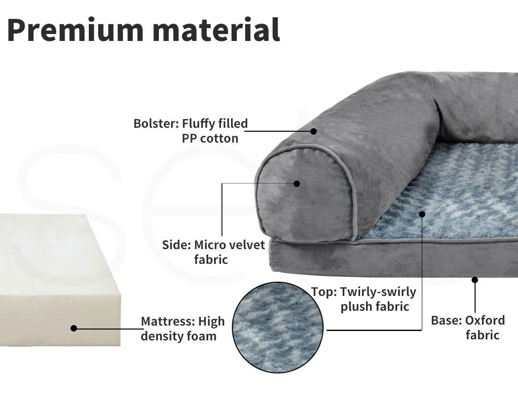 Skylos Orthopedic Pet Calming Bed Extra Large Foam Plush Dog Nest Mattress Mat