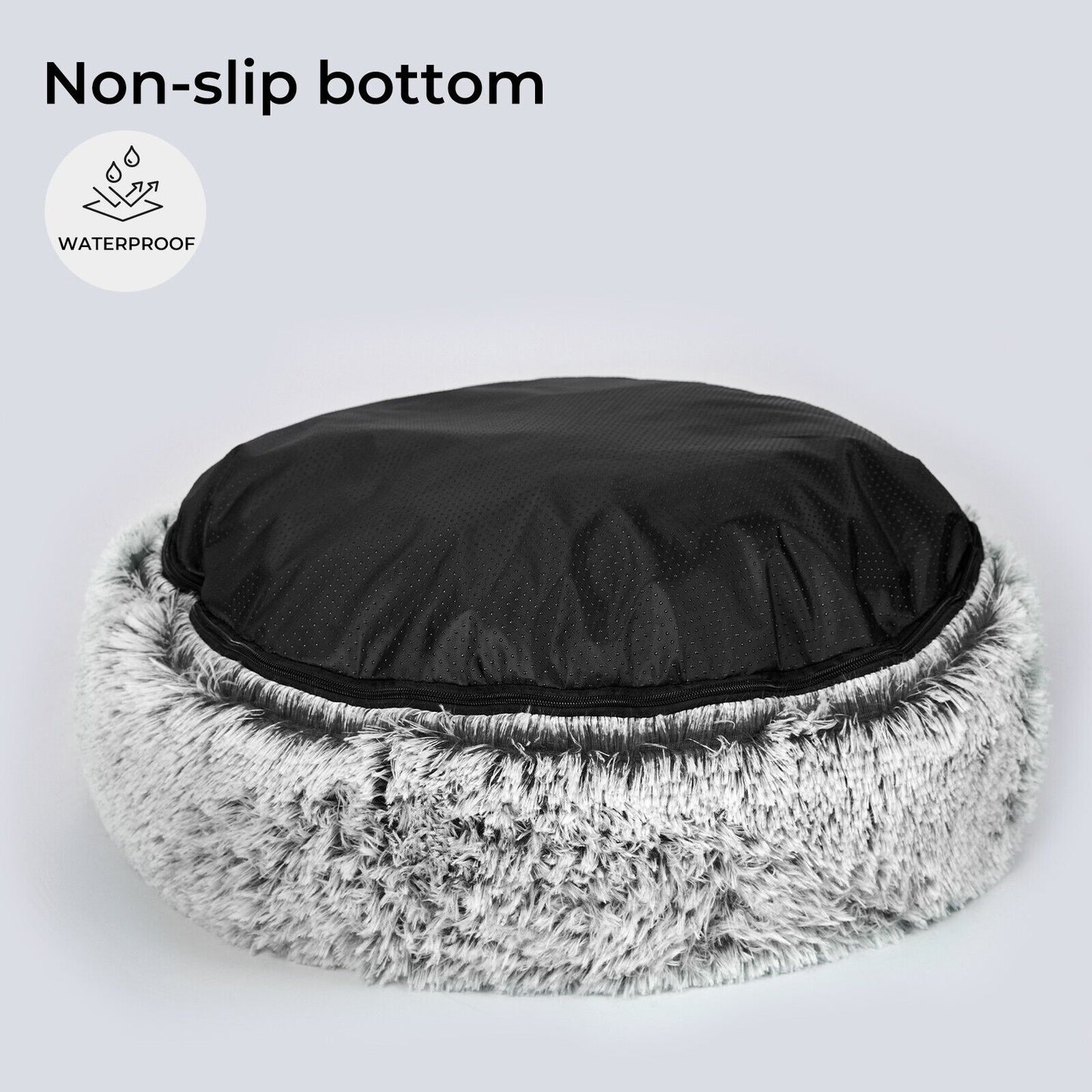 Skylos Dog Bed Cat Beds Washable Large Puppy Soft Warm Calming Cushion Round
