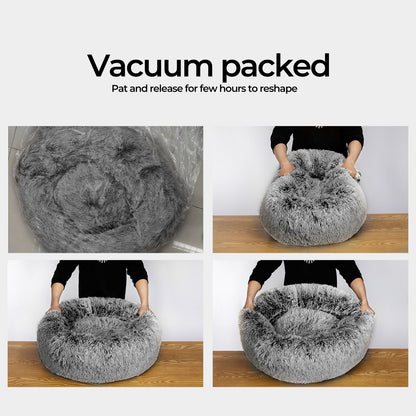 Skylos Dog Bed Cat Beds Washable Large Puppy Soft Warm Calming Cushion Round